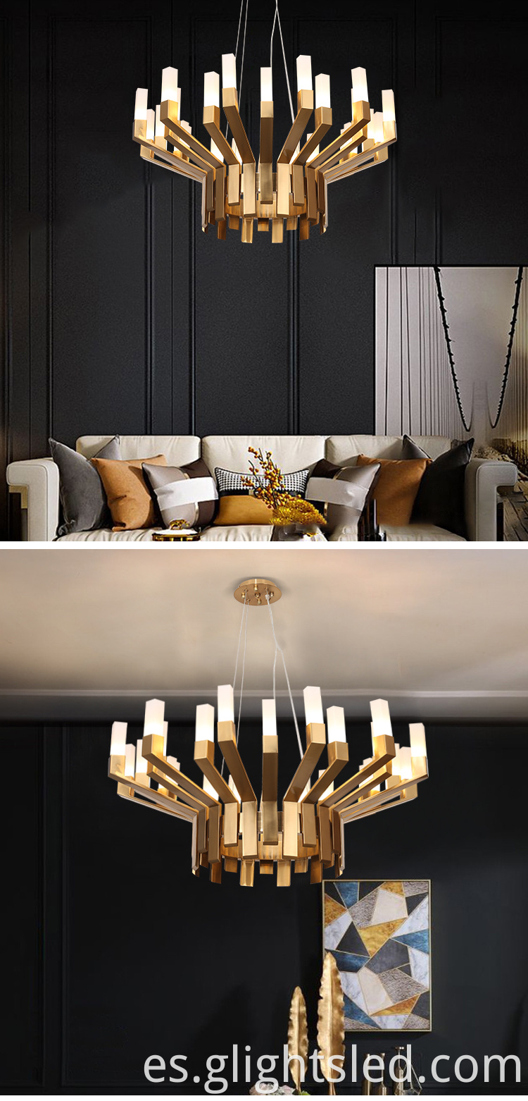 G-Lights Nuevo diseño para sala de estar interior Acrílico redondo Lámpara colgante de lámpara LED
